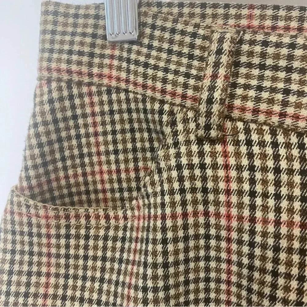 Brandy Melville California Y2K Preppy Neutral Brown Checkered Mini Skirt S - Picture 9 of 16